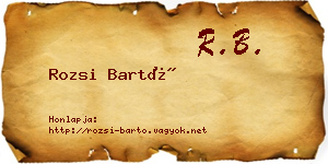 Rozsi Bartó névjegykártya